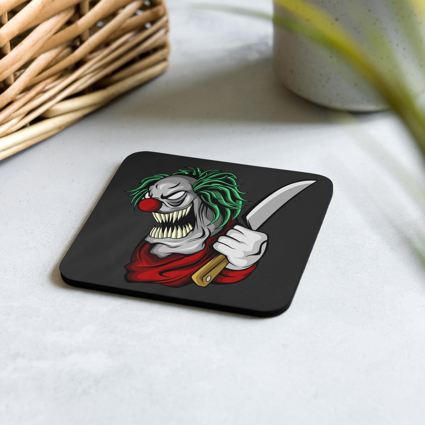 Slice of Life Clown Cork-back coaster