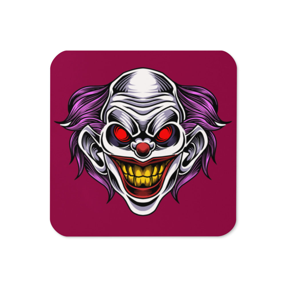 Pink Fright Clown Cork-back coaster