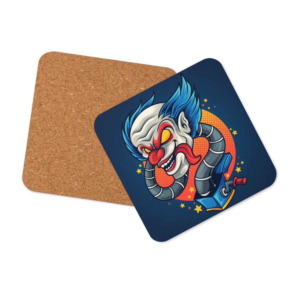 Clown in the Box Cork-back coaster