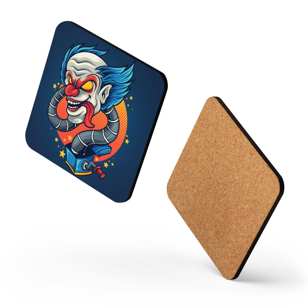 Clown in the Box Cork-back coaster