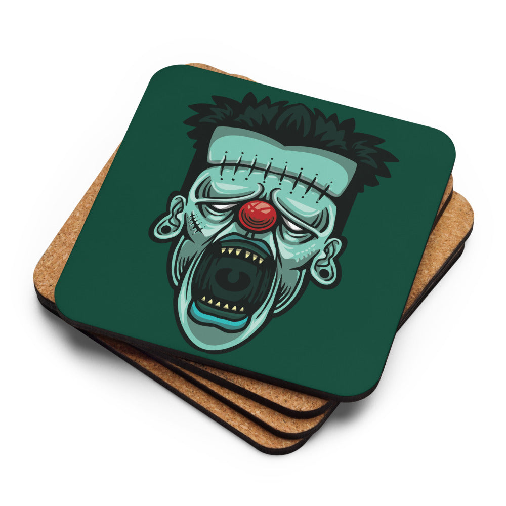 Green Machine Clown Cork-back coaster