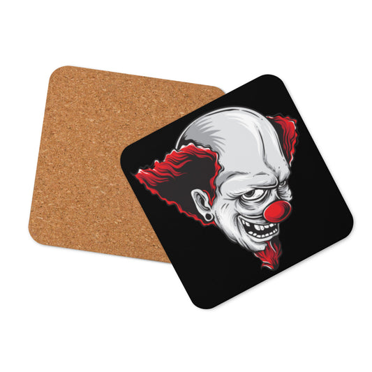 Evil Eye Clown Cork-back coaster