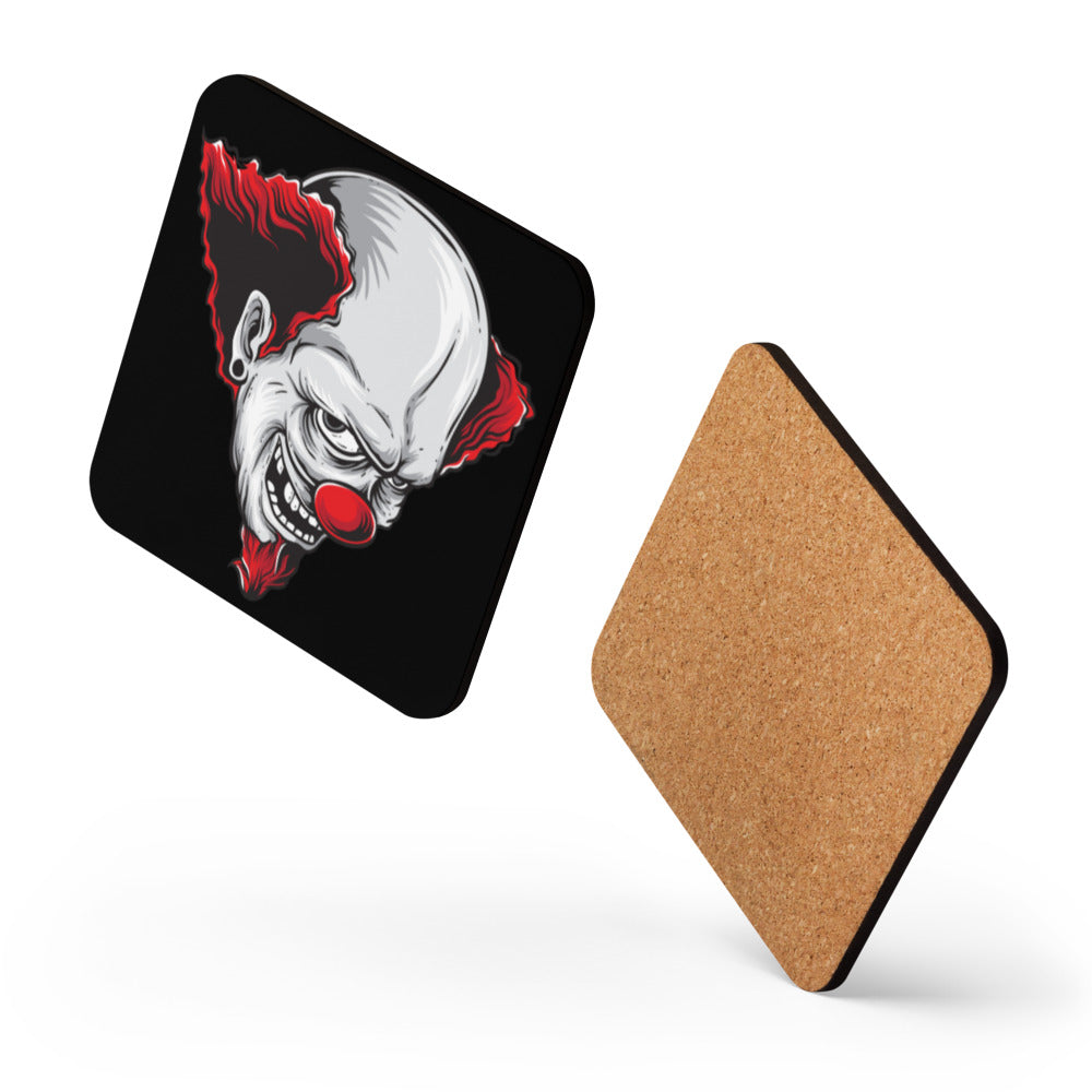 Evil Eye Clown Cork-back coaster