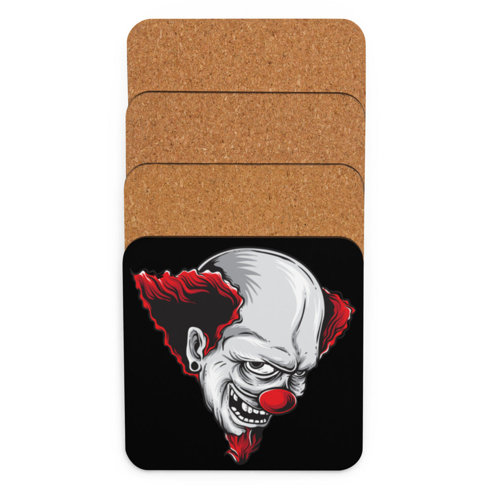 Evil Eye Clown Cork-back coaster