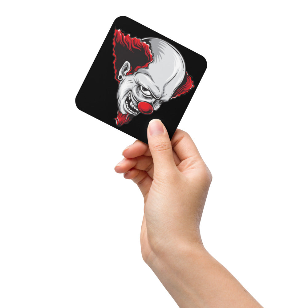 Evil Eye Clown Cork-back coaster