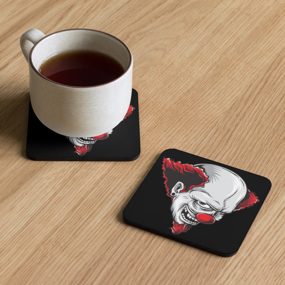 Evil Eye Clown Cork-back coaster