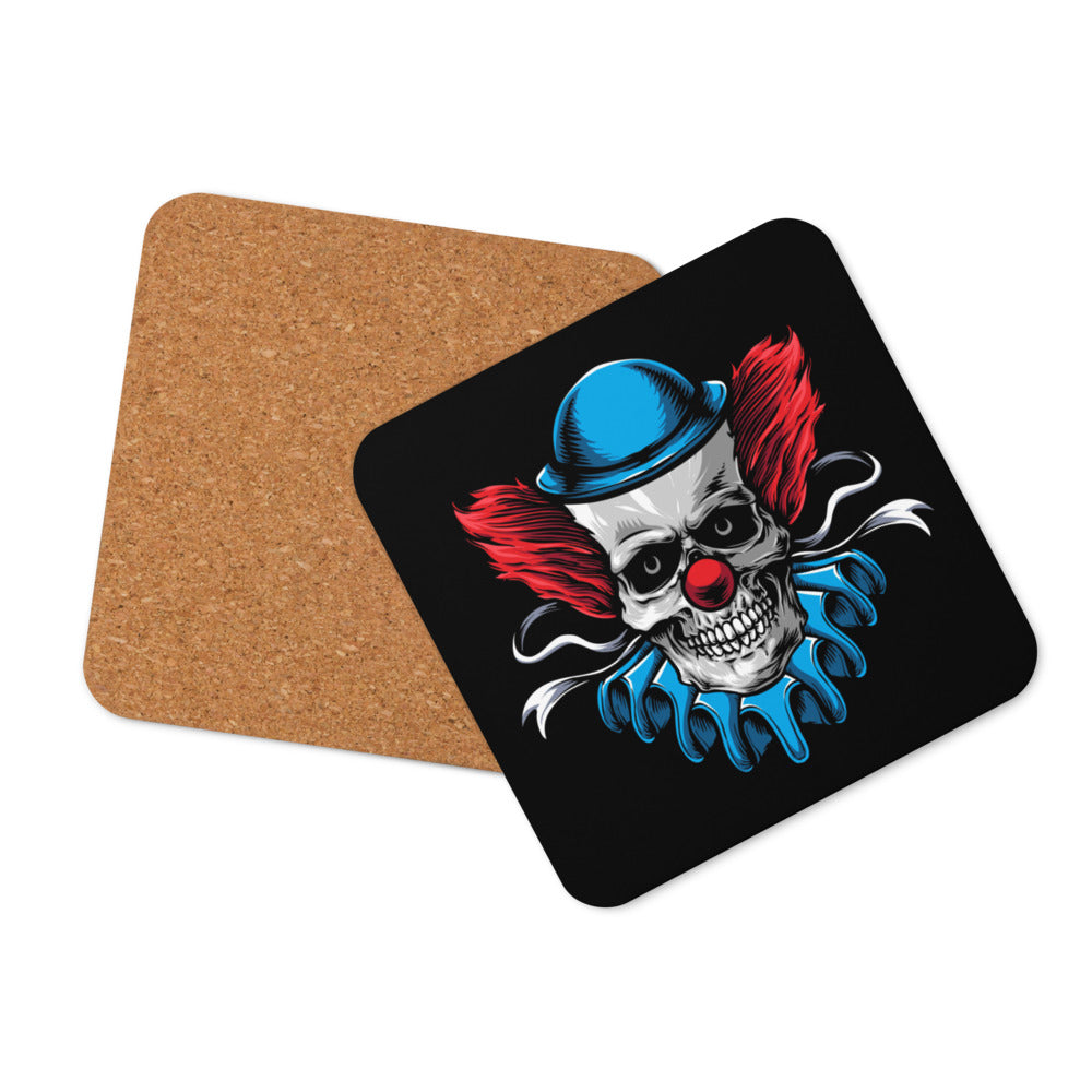 Blue Scream Clown Cork-back coaster