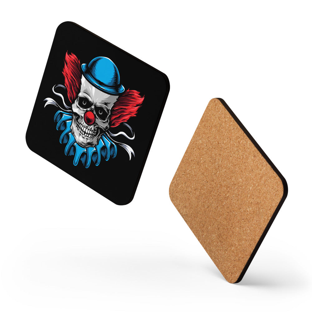 Blue Scream Clown Cork-back coaster