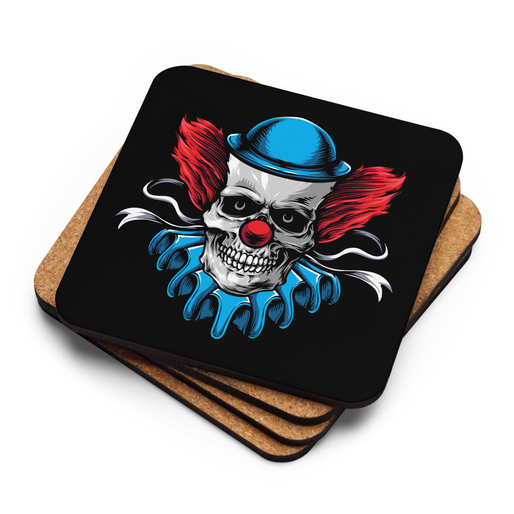 Blue Scream Clown Cork-back coaster