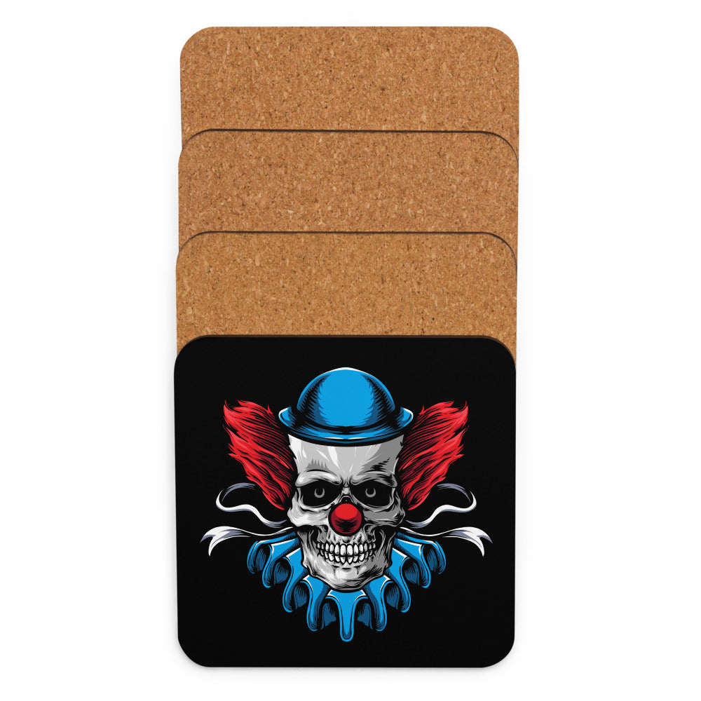 Blue Scream Clown Cork-back coaster