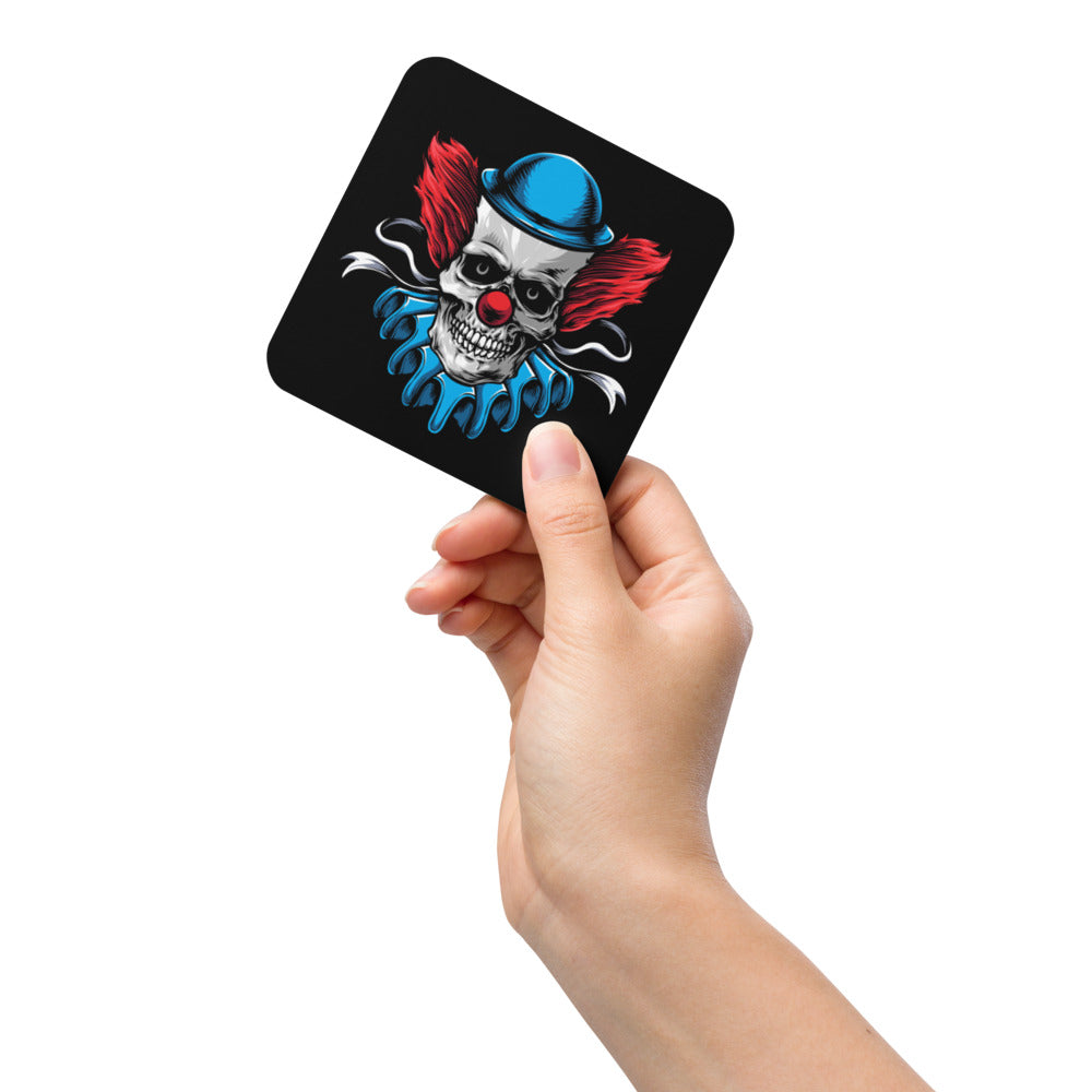 Blue Scream Clown Cork-back coaster