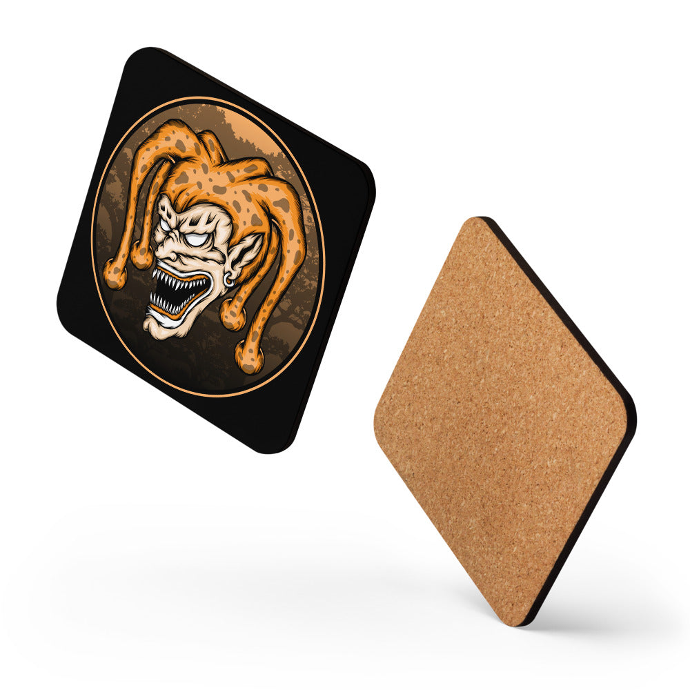 Orange I Scary Clown Cork-back coaster