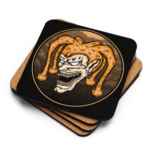 Orange I Scary Clown Cork-back coaster