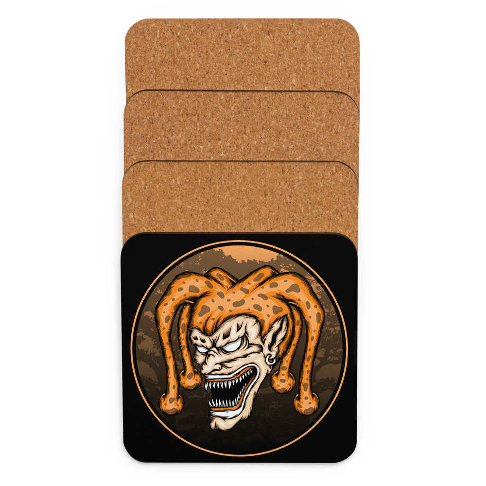 Orange I Scary Clown Cork-back coaster