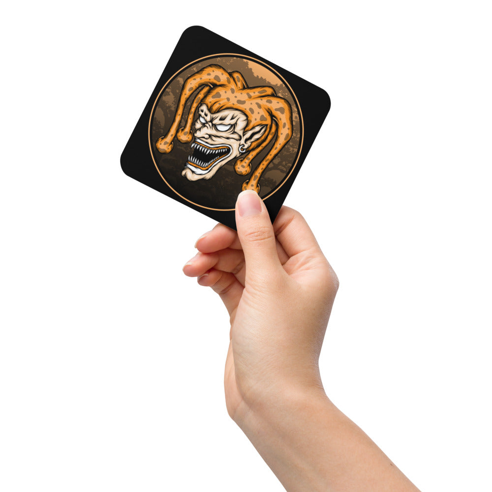 Orange I Scary Clown Cork-back coaster