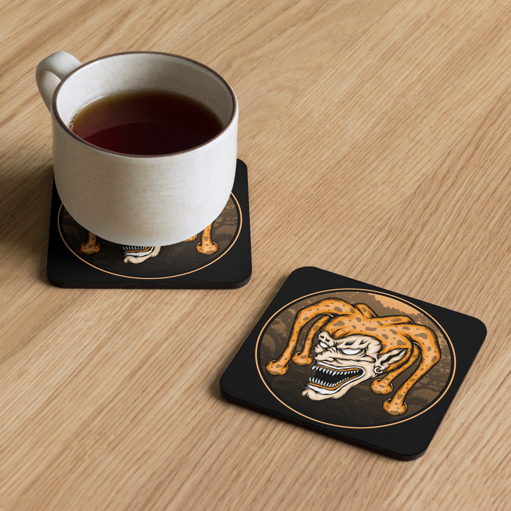 Orange I Scary Clown Cork-back coaster