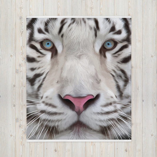 White Tiger Throw Blanket