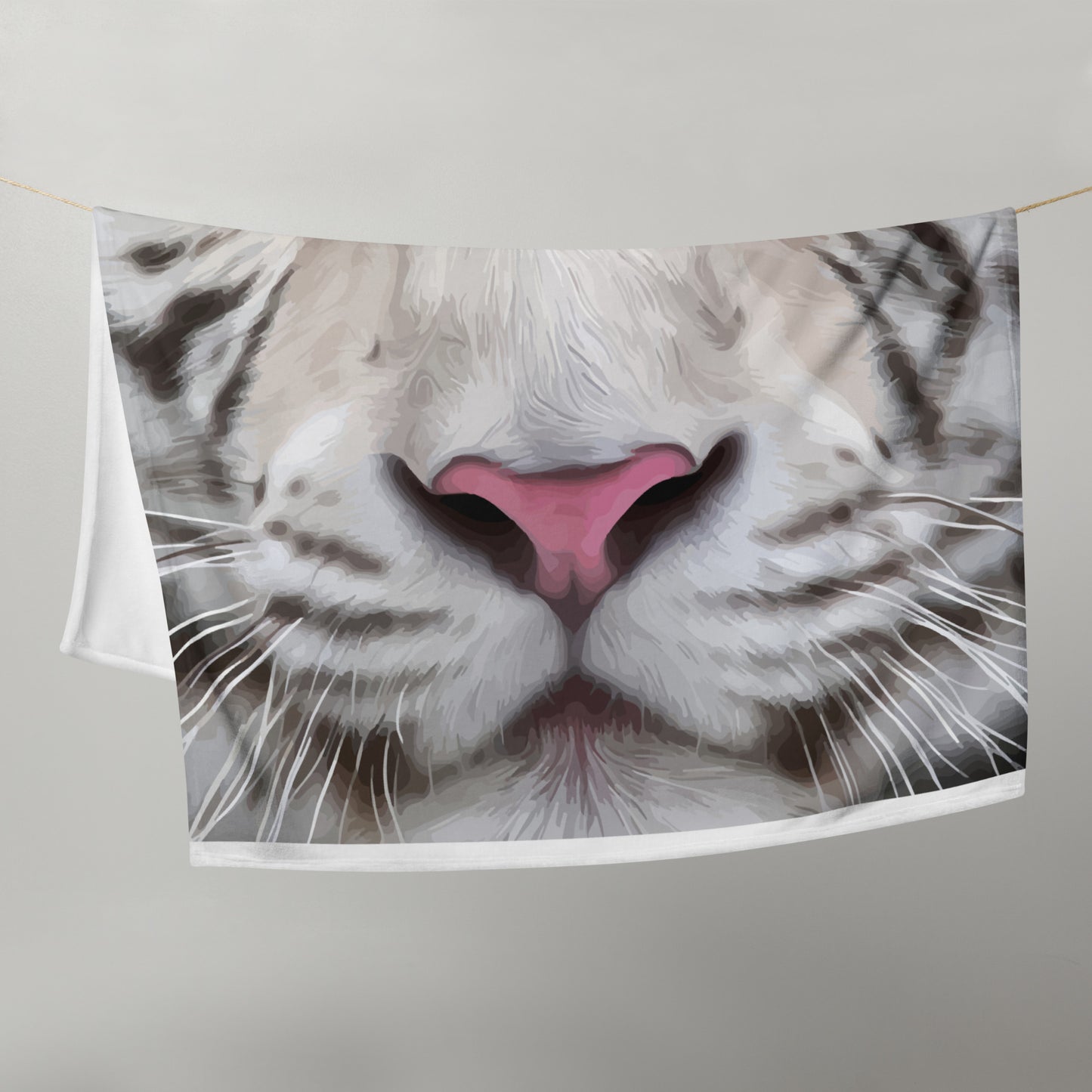 White Tiger Throw Blanket