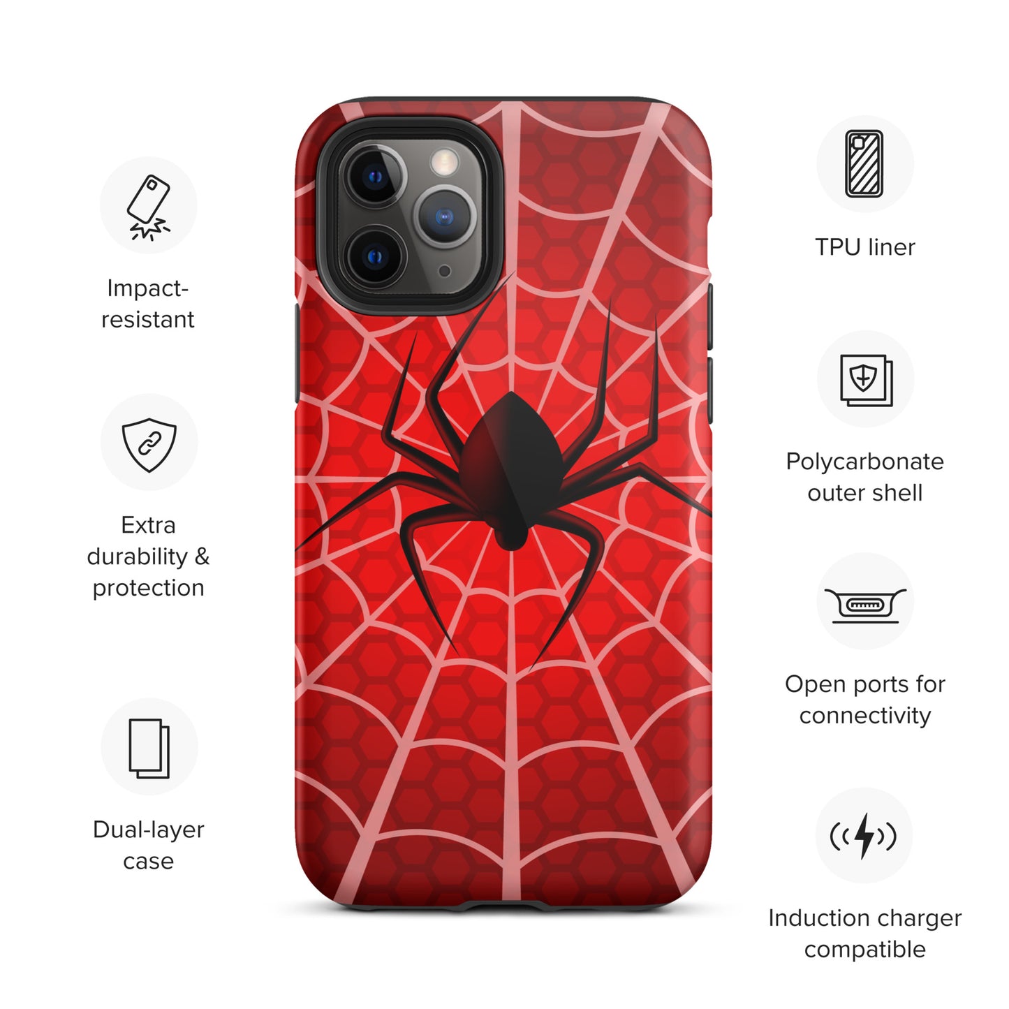 Black Spider Tough iPhone case