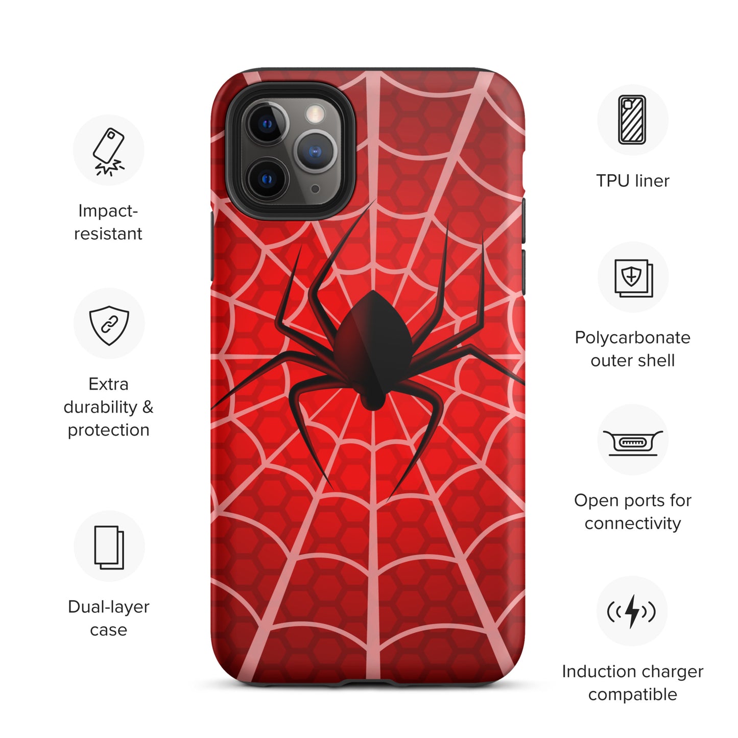 Black Spider Tough iPhone case