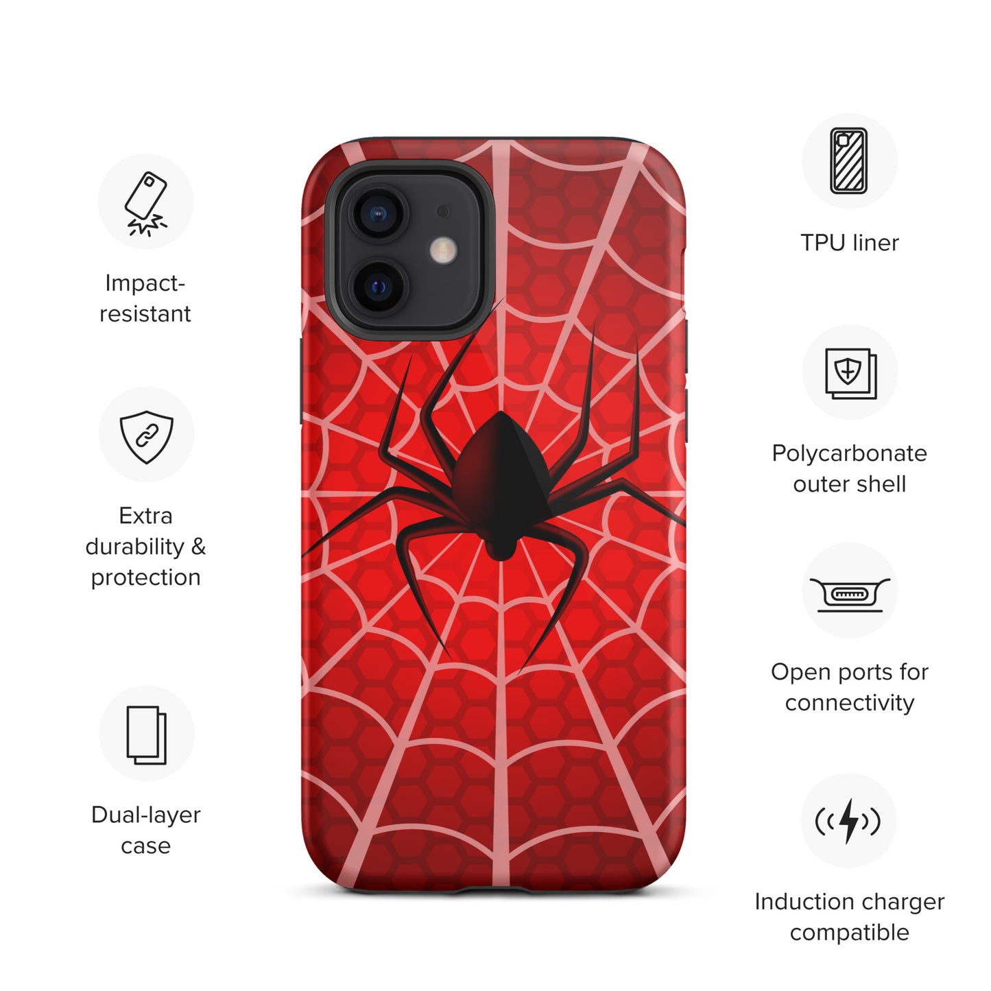 Black Spider Tough iPhone case