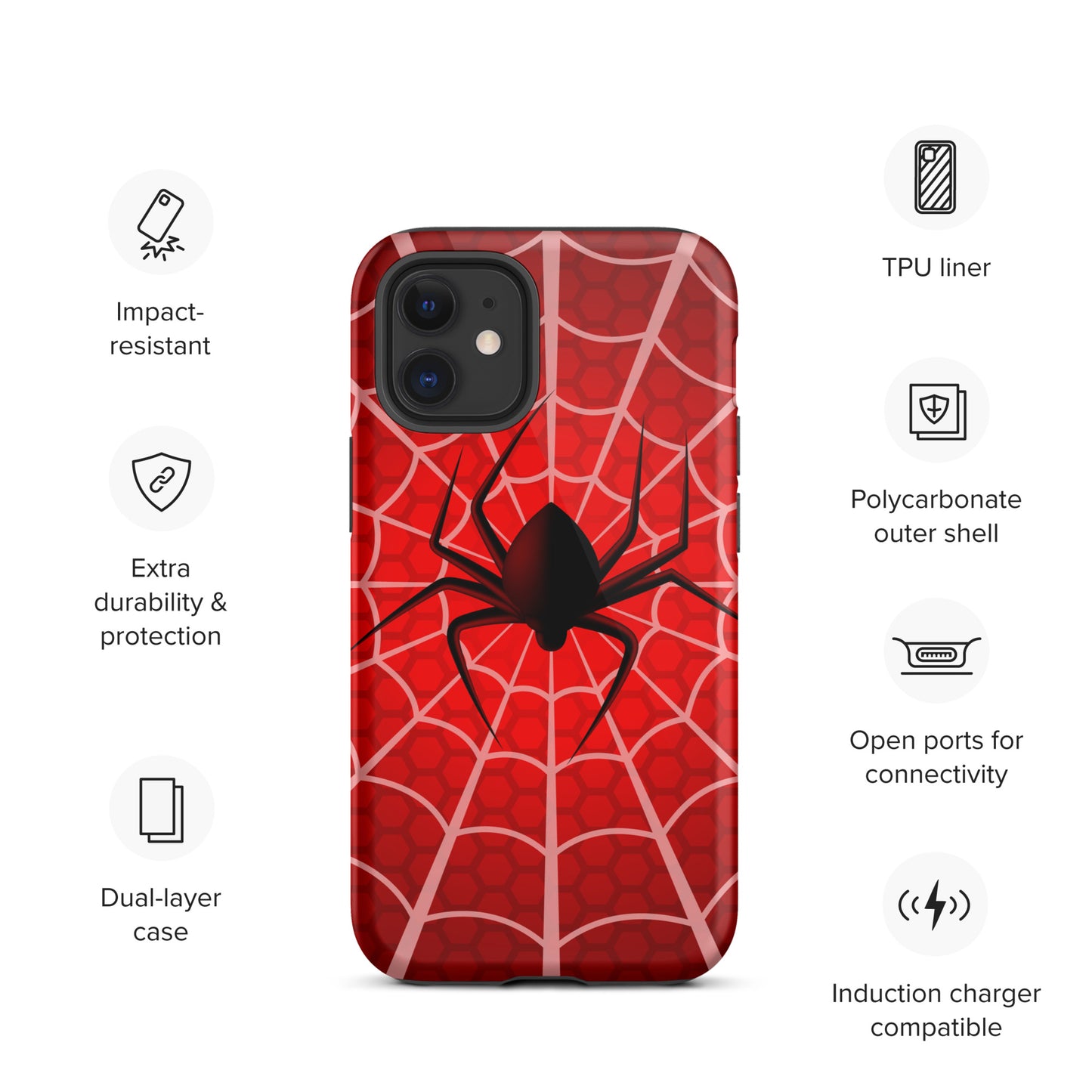 Black Spider Tough iPhone case