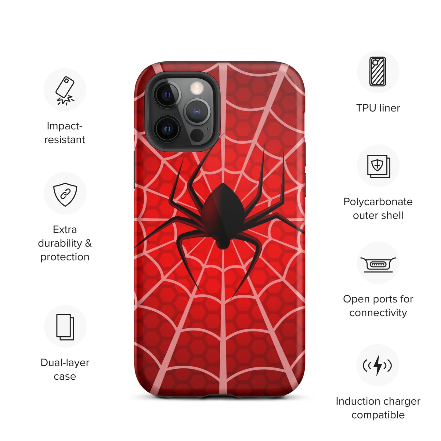 Black Spider Tough iPhone case