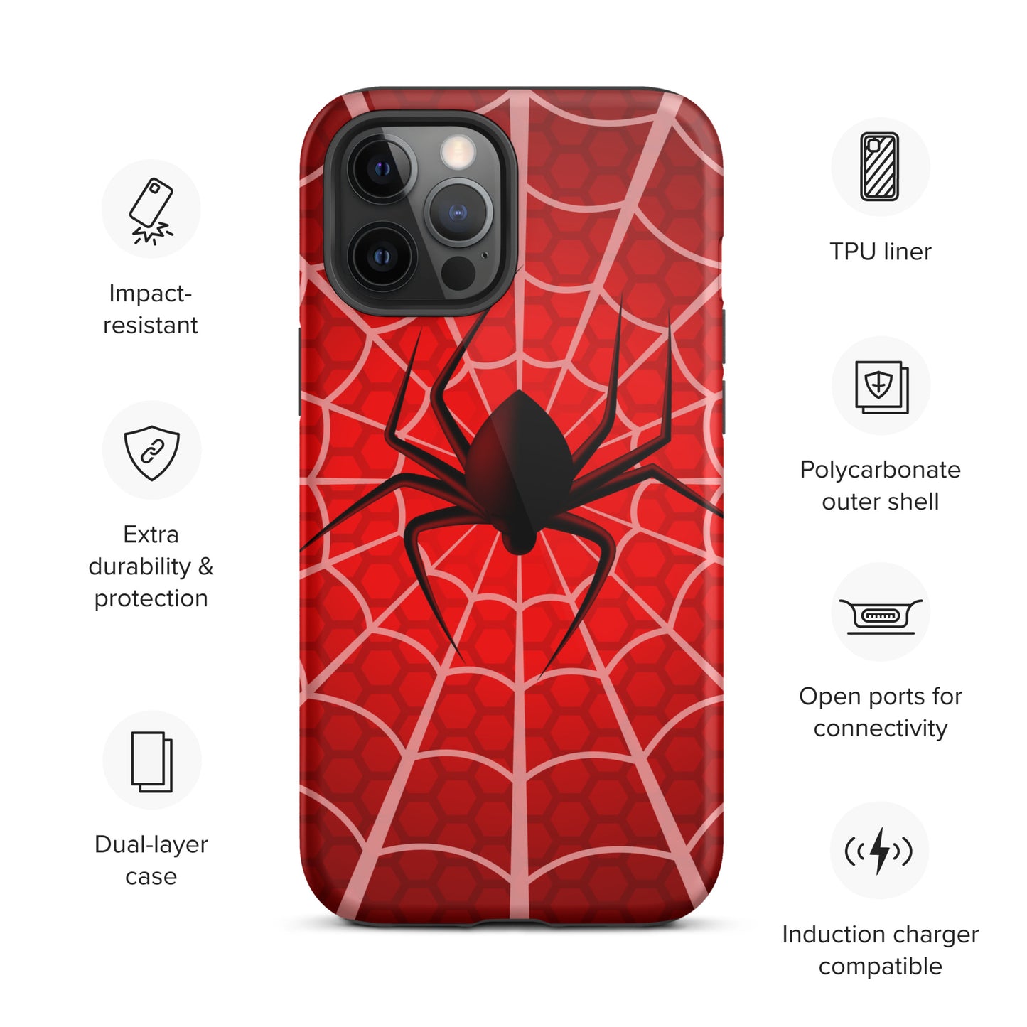 Black Spider Tough iPhone case