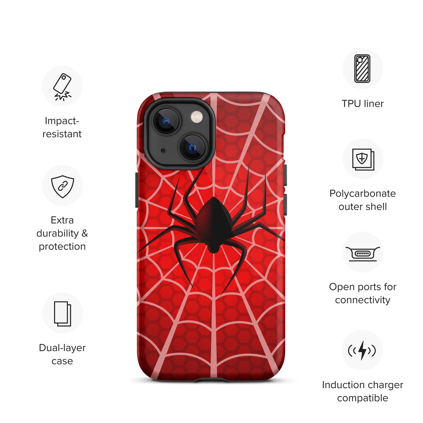 Black Spider Tough iPhone case