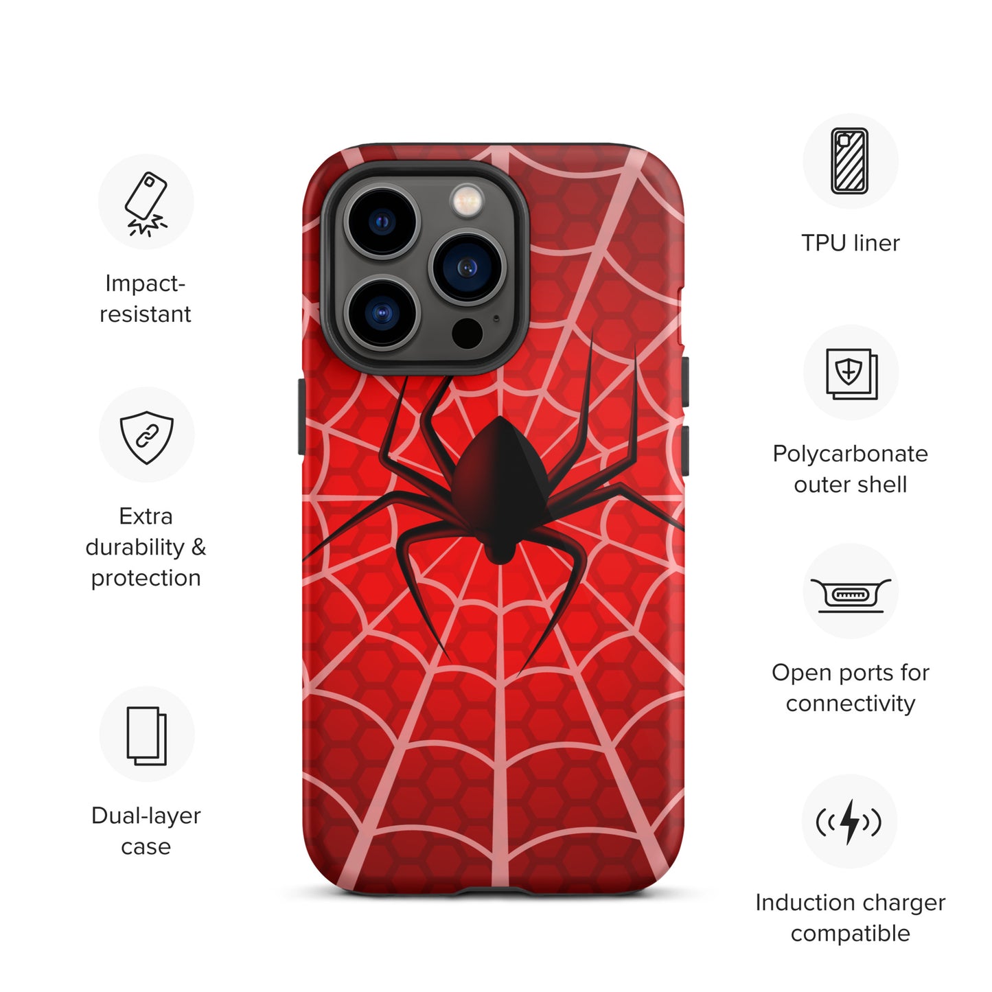 Black Spider Tough iPhone case