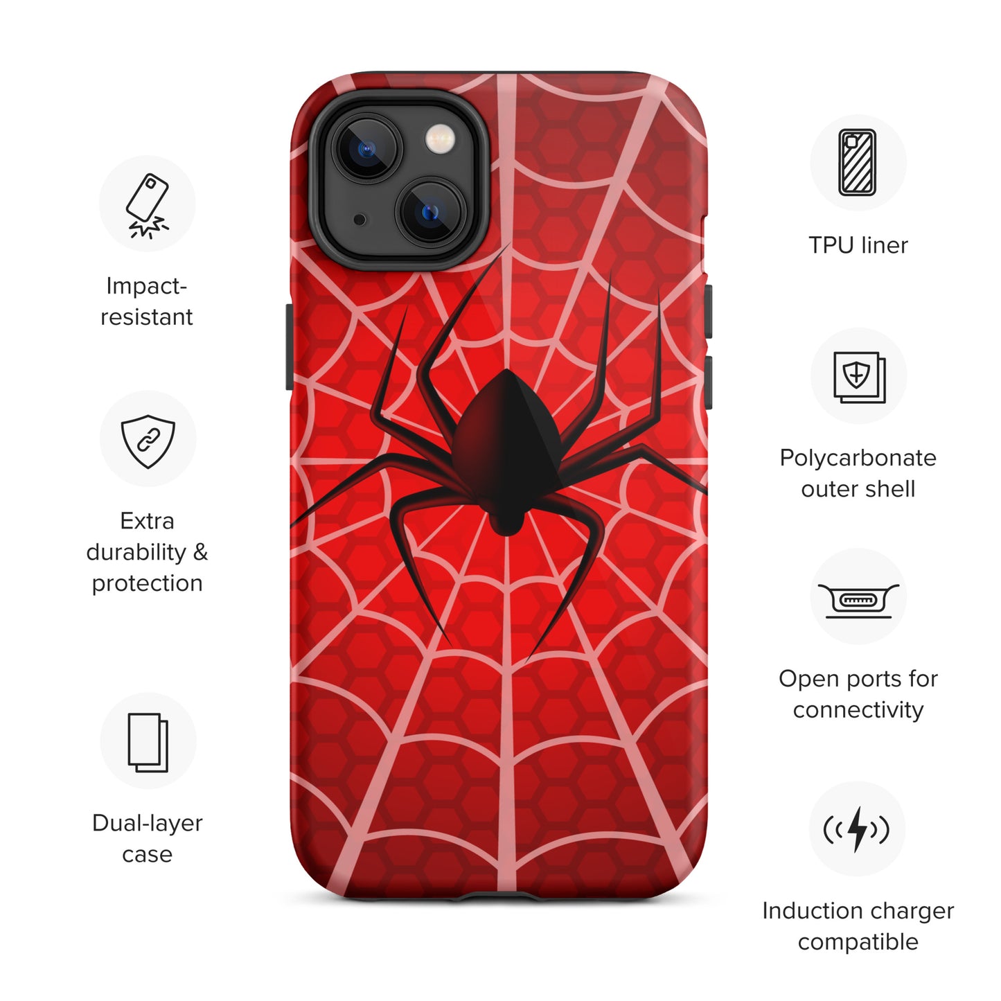 Black Spider Tough iPhone case