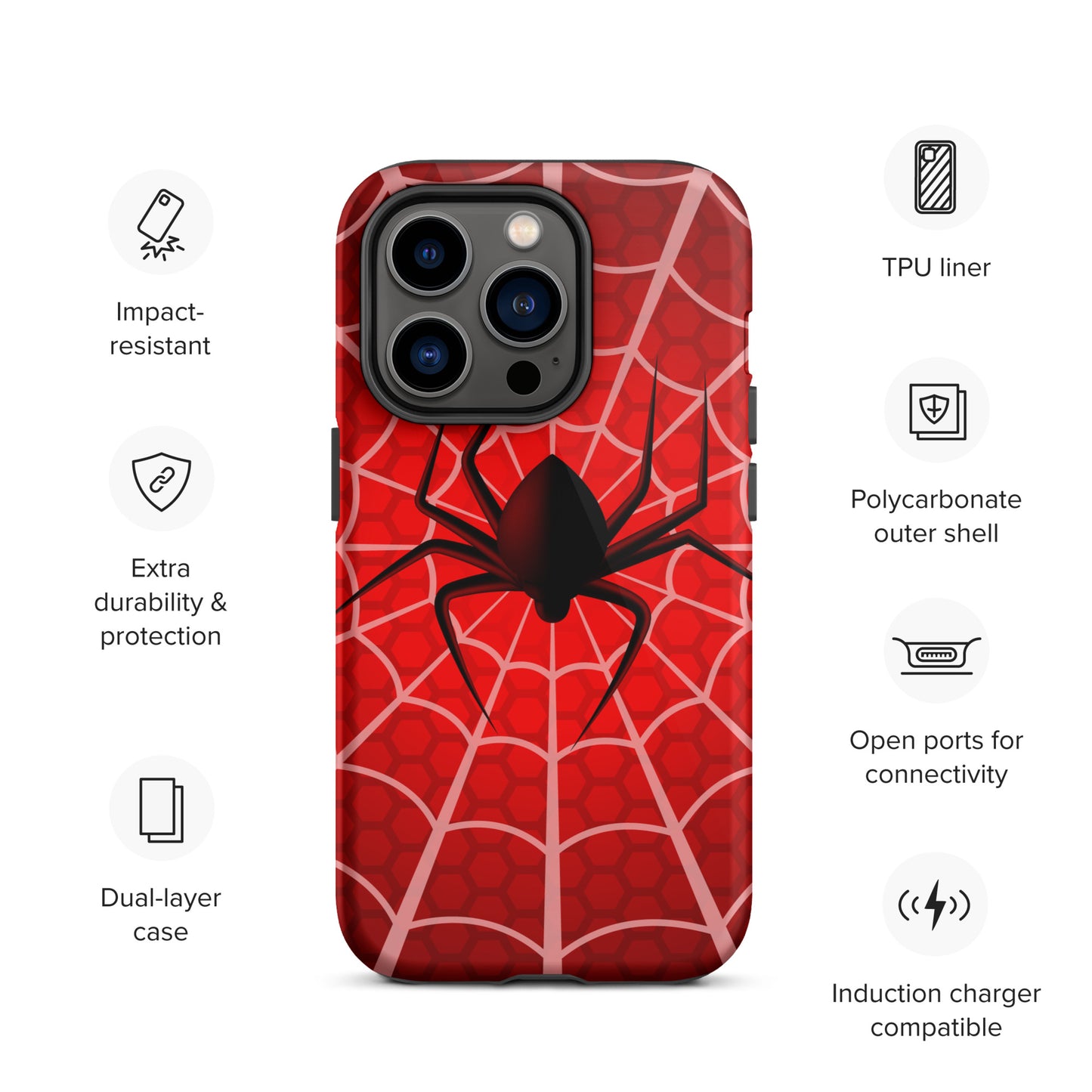 Black Spider Tough iPhone case