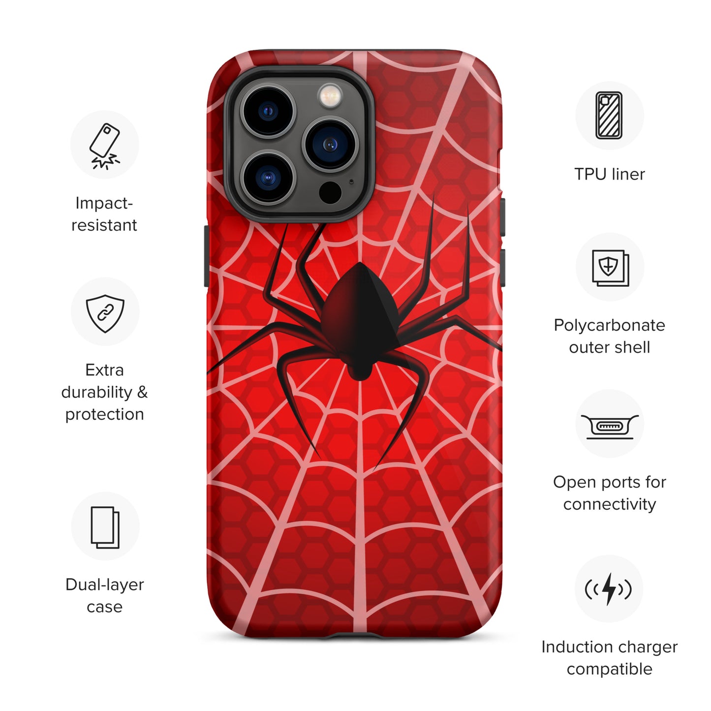 Black Spider Tough iPhone case