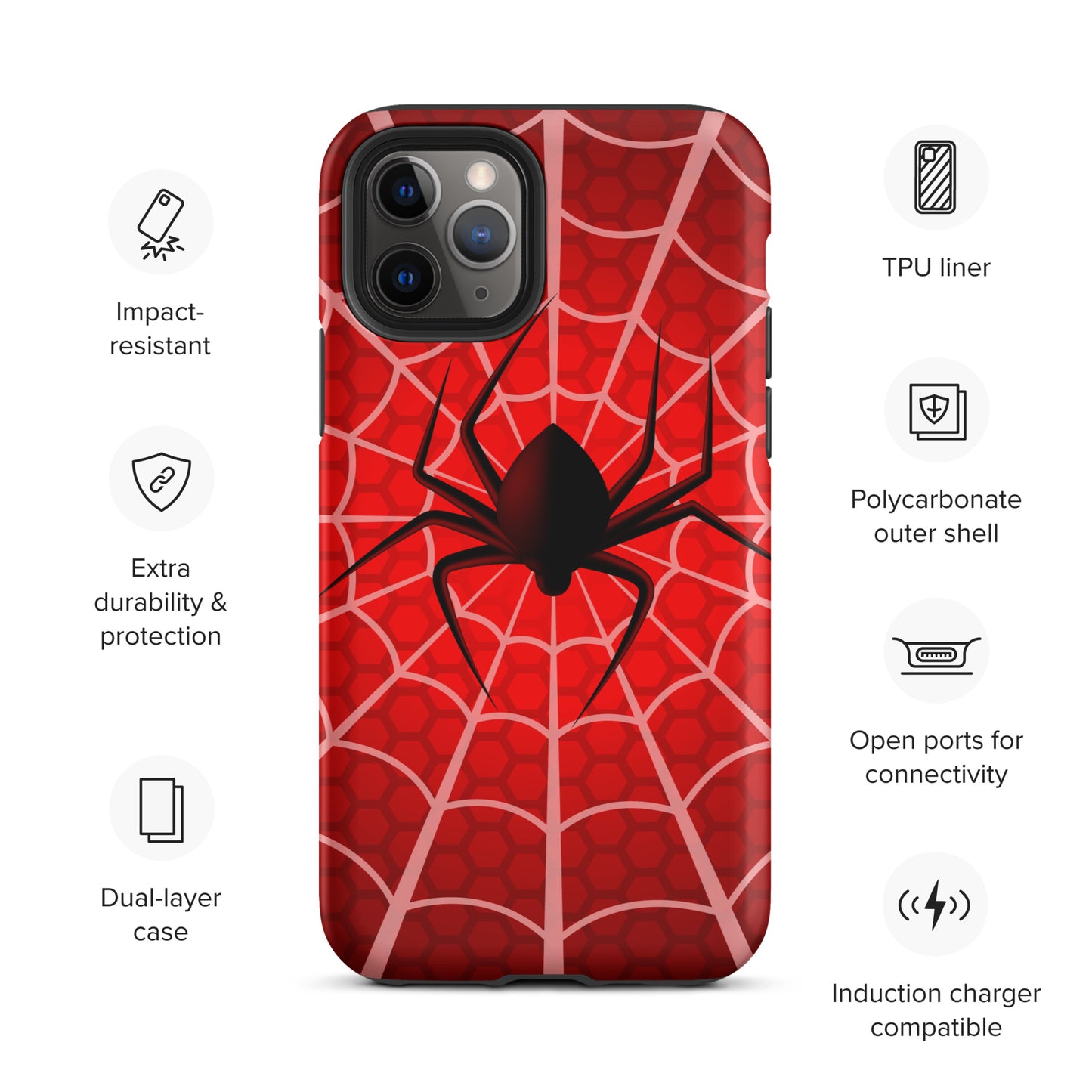 Black Spider Tough iPhone case