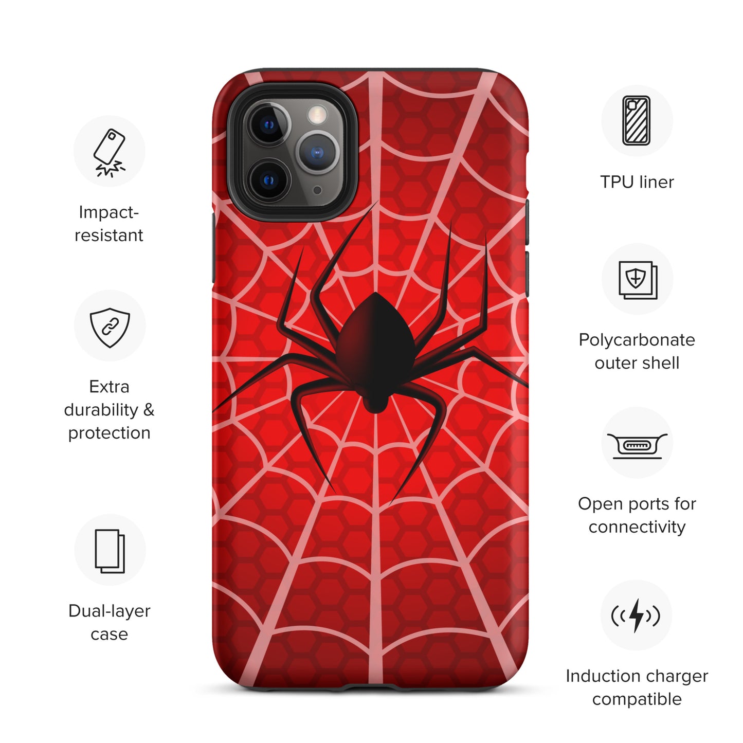 Black Spider Tough iPhone case