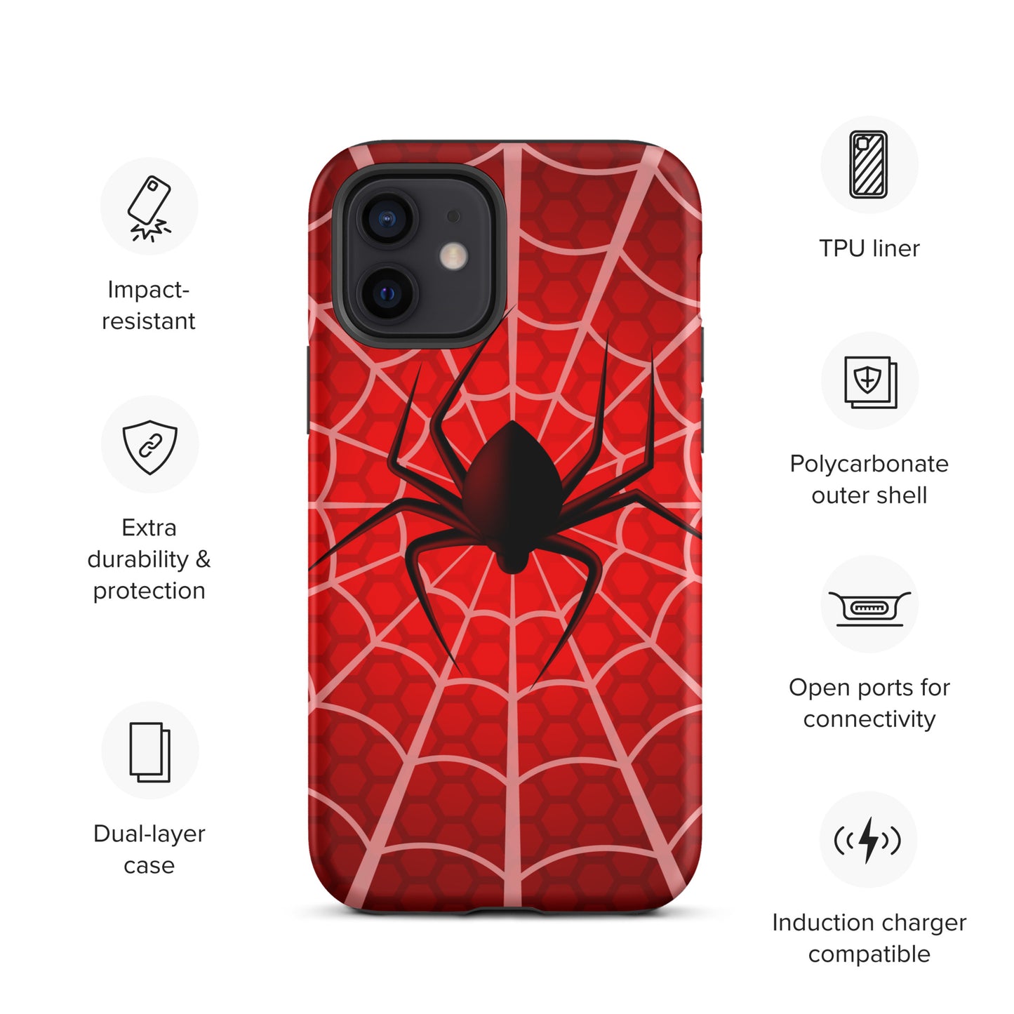 Black Spider Tough iPhone case