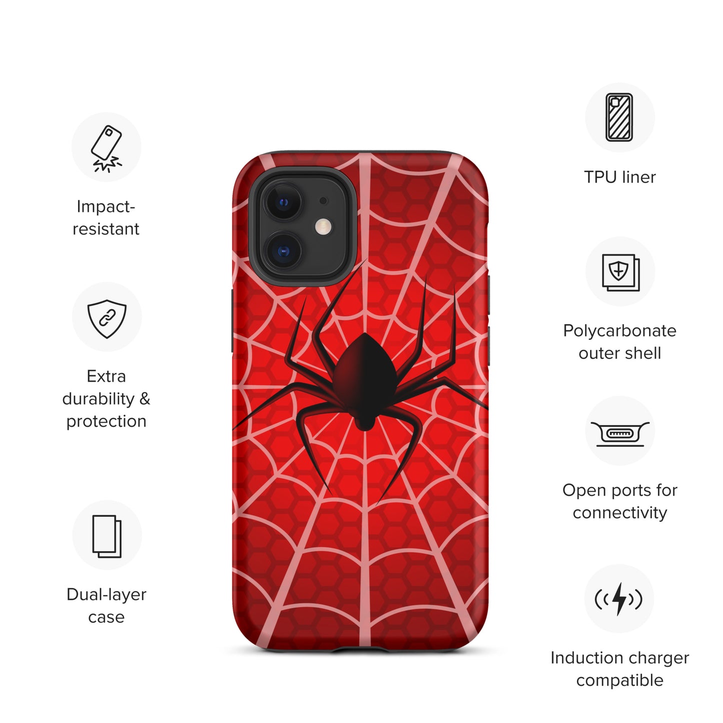 Black Spider Tough iPhone case