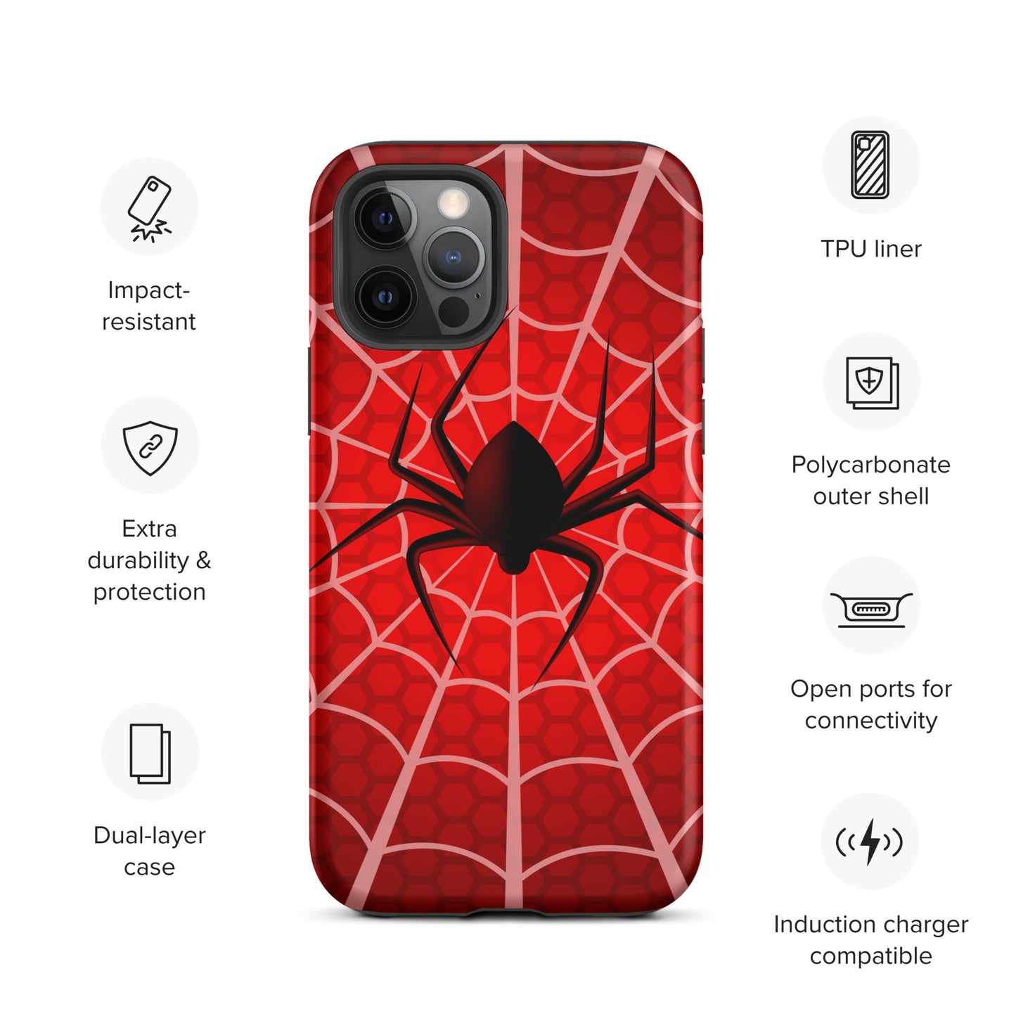 Black Spider Tough iPhone case