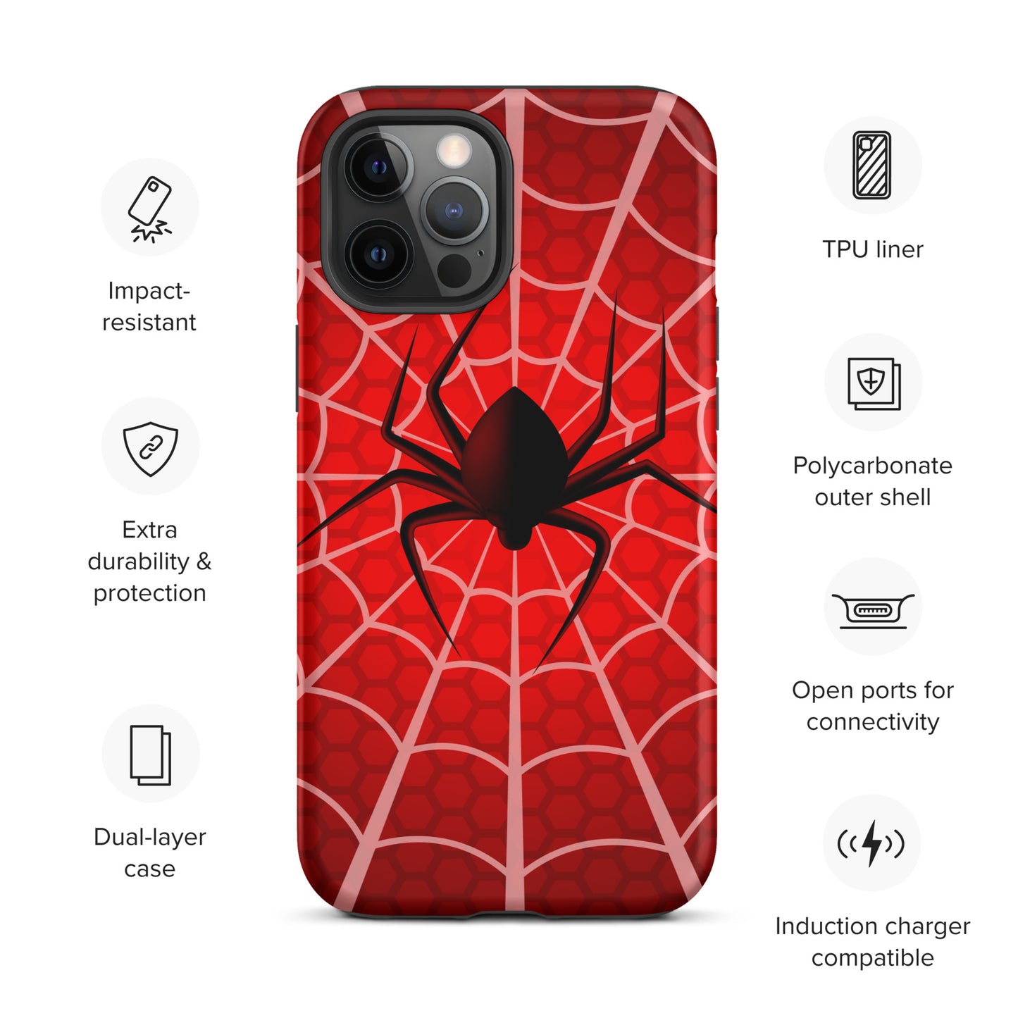 Black Spider Tough iPhone case