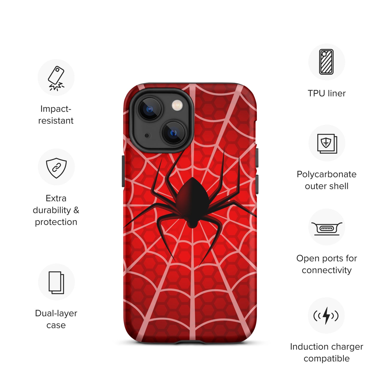 Black Spider Tough iPhone case