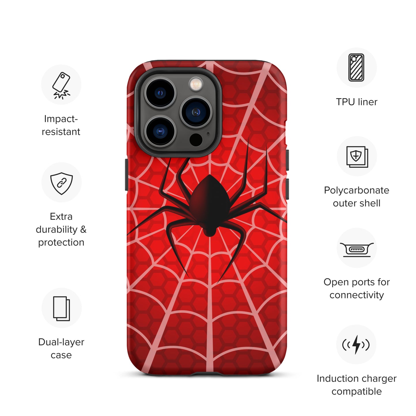 Black Spider Tough iPhone case