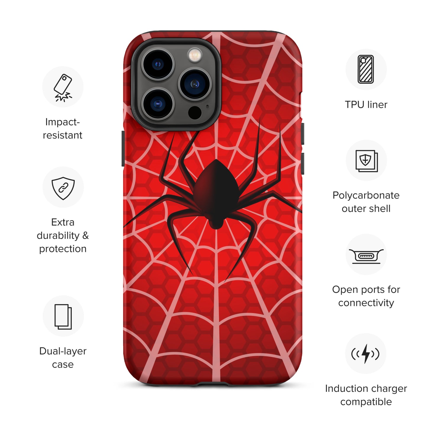 Black Spider Tough iPhone case