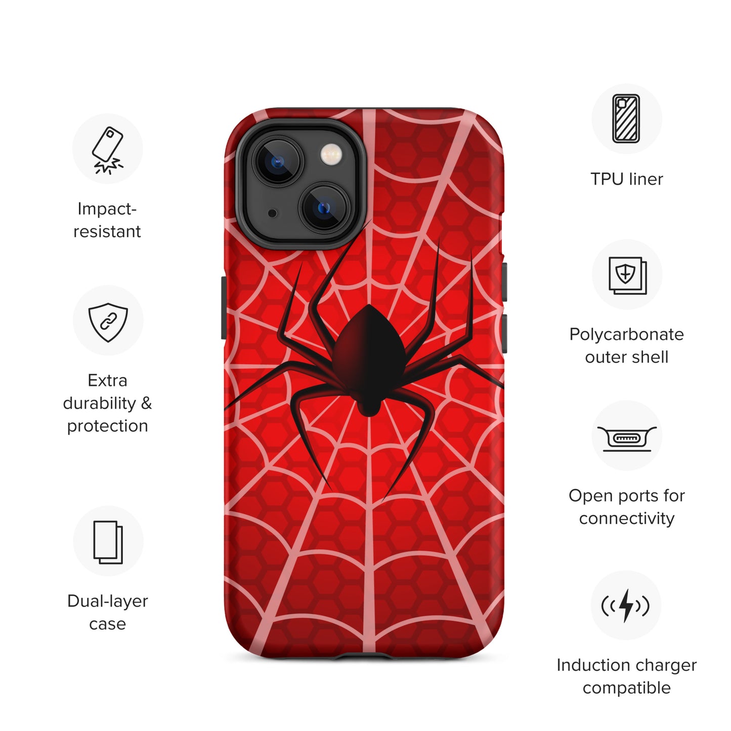 Black Spider Tough iPhone case