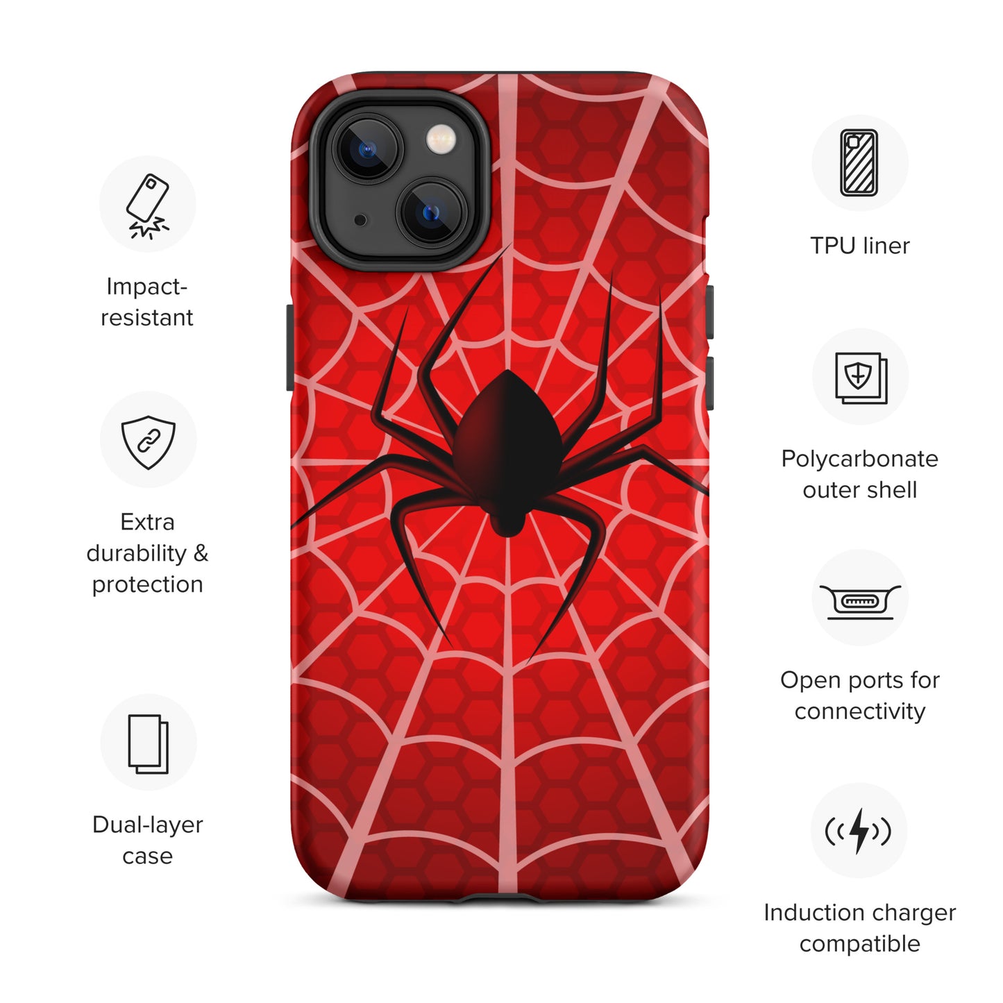 Black Spider Tough iPhone case