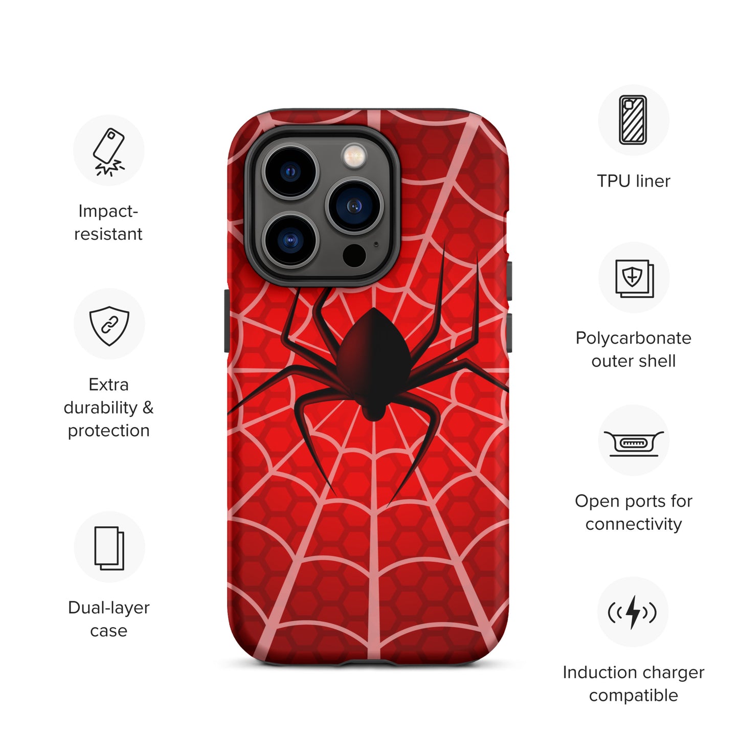 Black Spider Tough iPhone case