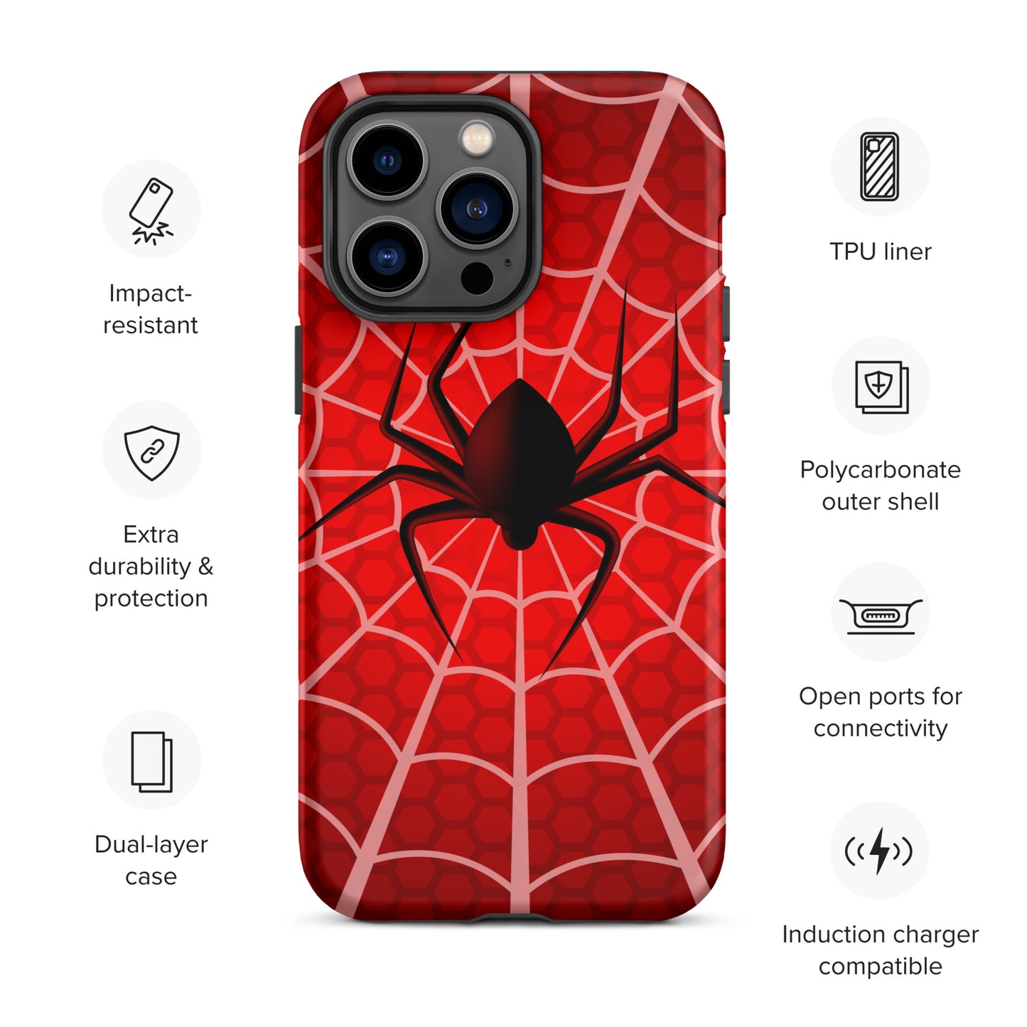 Black Spider Tough iPhone case